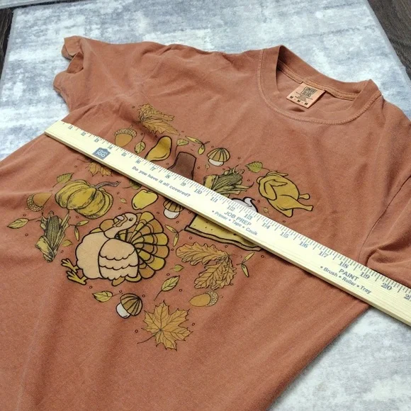 NWOT Comfort Colors Orange Thanksgiving Graphic T-Shirt M CottonTurkey fall - Picture 6 of 7